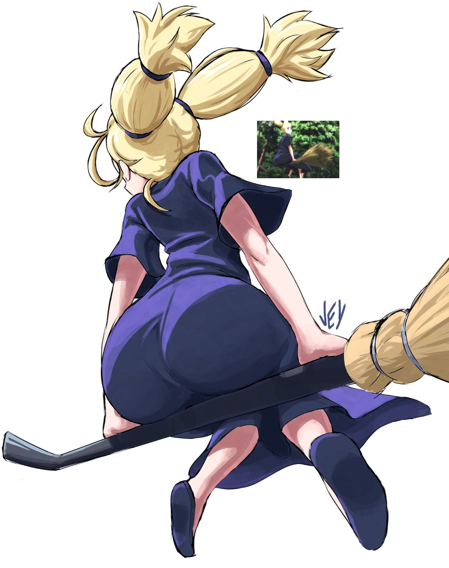 1girls, ass, big ass, blonde hair, dress, jujutsu kaisen, nishimiya momo, twintails, vey393