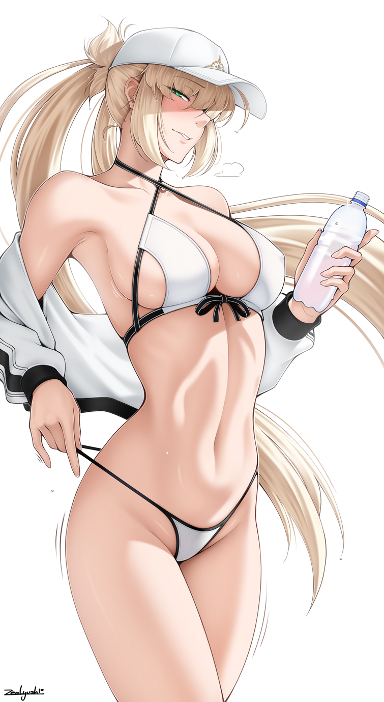 artoria caster (fate), artoria pendragon, fate (series), fate/grand order, swimsuit, zealyush