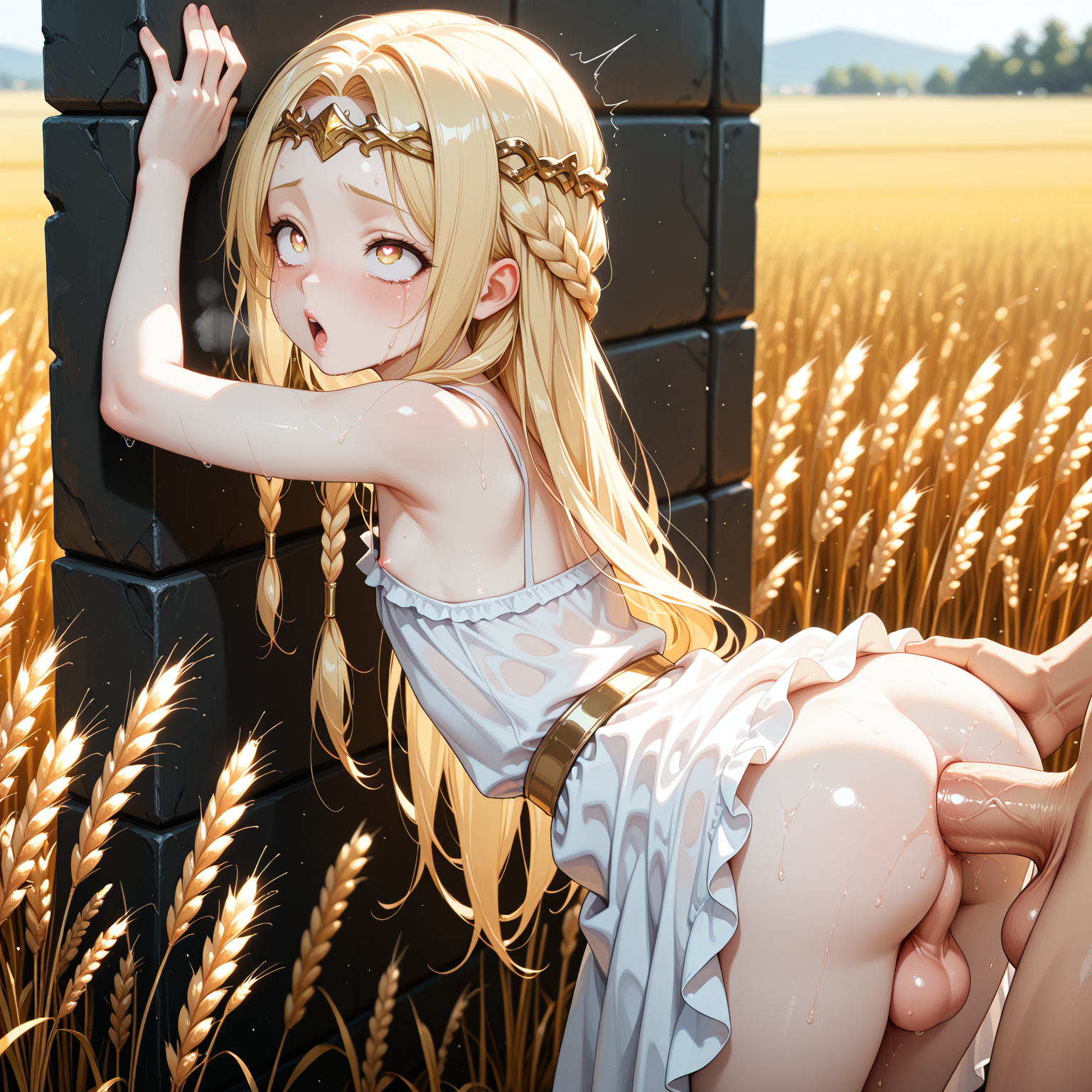 1:1, 1:1 aspect ratio, ai generated, anal, anal penetration, anal sex, anime, anime style, big ass, big dick, big penis, blonde hair, crossdressing, elden ring, fair skin, femboy, flat chest, flat chested, fromsoftware, gay, lips, male, male only, male penetrated, male penetrating, male/male, miquella, miquella (elden ring), miquella the kind, otoko no ko, otokonoko, pale skin, pale-skinned male, penis, sex, sissy, tomgirl, trap, twink, uncensored, veiny penis, video game character, video games, yaoi, yellow eyes