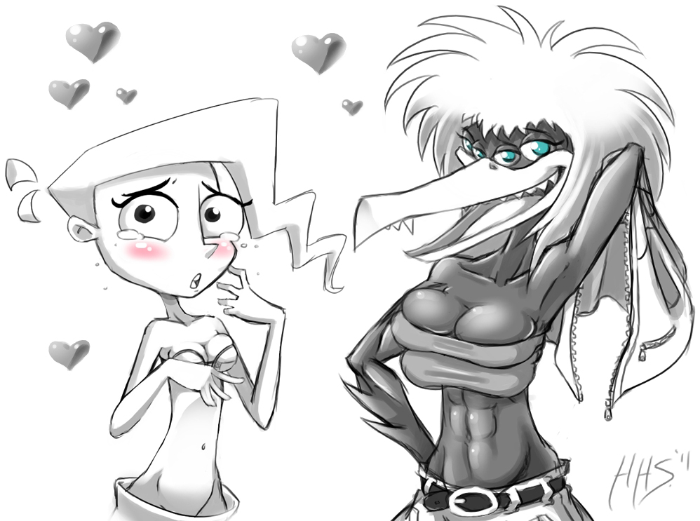 2girls 4_breasts abnormality_jane anthro blushing bounty_hamster cassie_harrison hellahellastyle multiple_girls