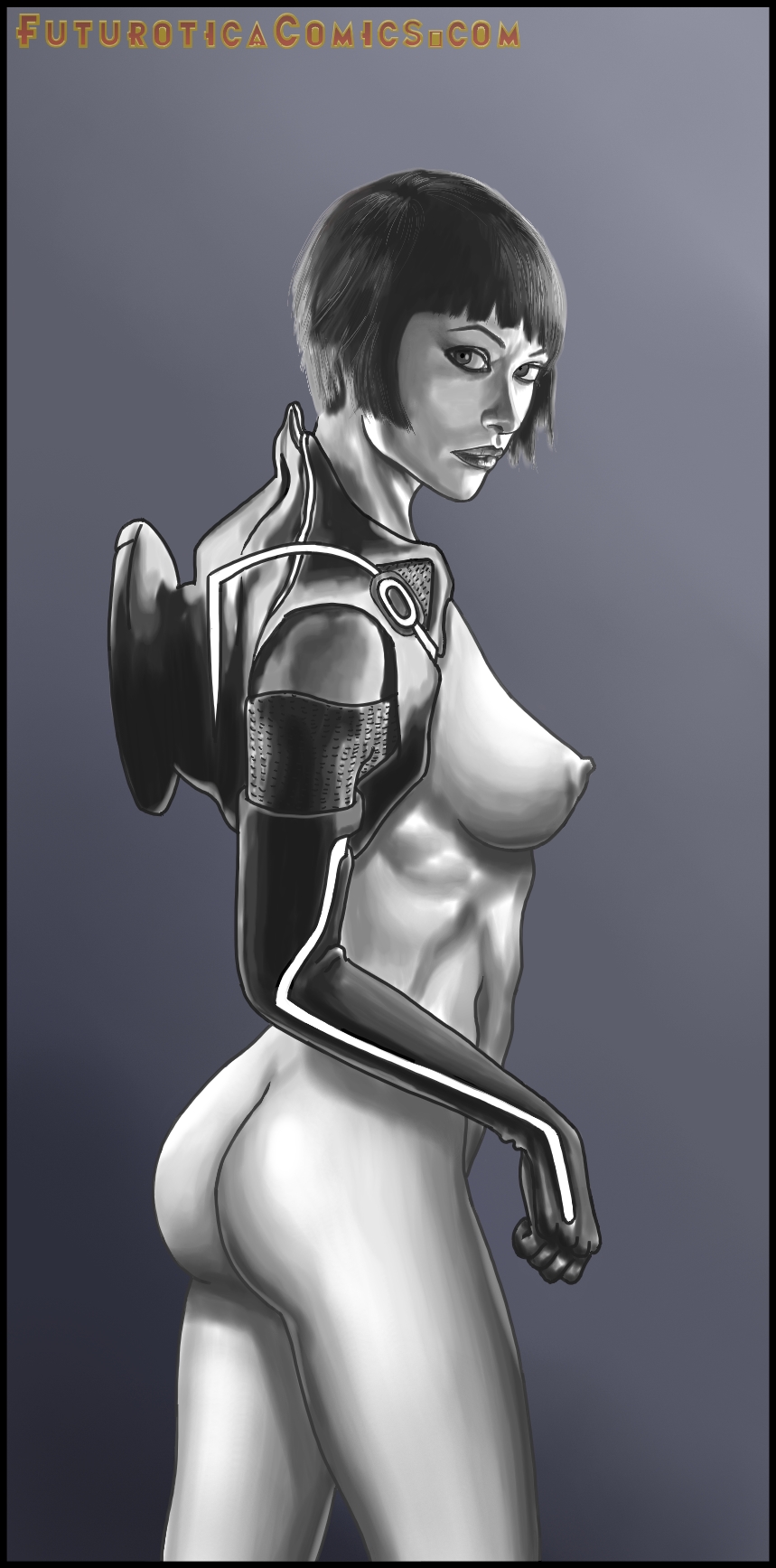 disney female female_only nipples olivia_wilde quorra side_view solo standing tagme tron tron_legacy