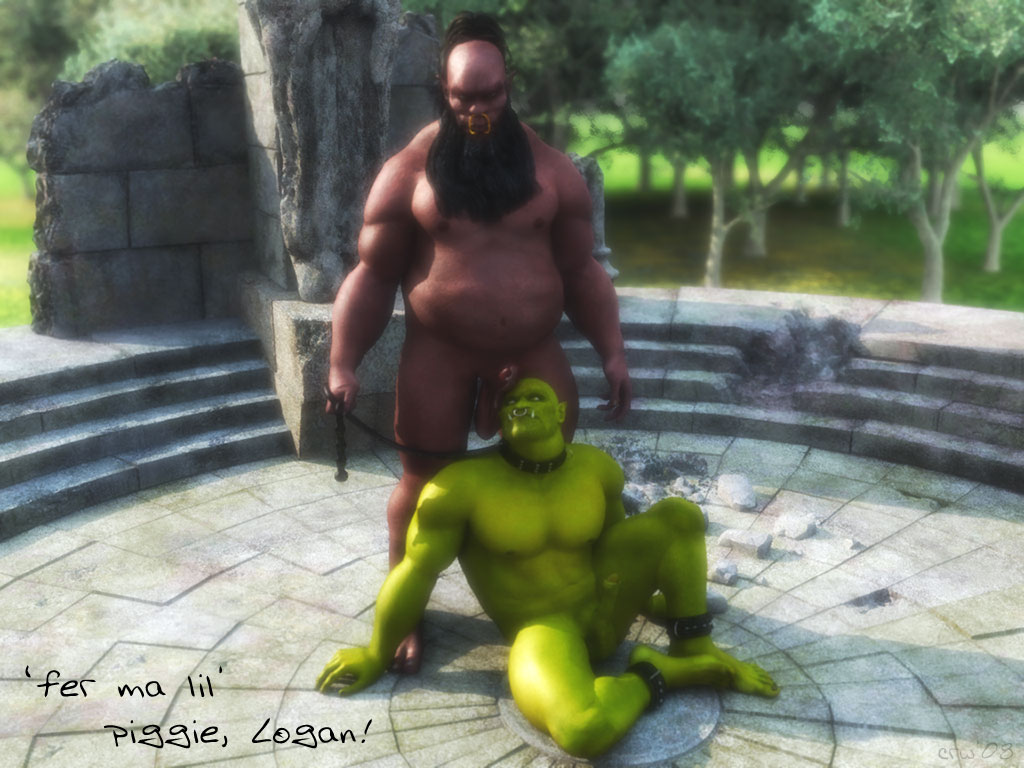 2boys 3d abs ankle_cuffs bald balls ballsack beard brown_skin collar corwyn cum dark-skinned_male dark_skin erect_penis erection facial_hair foreskin gay green_skin hairy hirsute humanoid humanoid_penis intact leash long_hair_male male male/male male_nipples male_on_male male_only muscular_male nose_piercing nose_ring nude_male orc orc_male partially_retracted_foreskin penis pointy_ears precum precum_drip retracted_foreskin scrotum septum_piercing shaved_crotch smooth_skinned_male tagme testicles topknot tusks uncut