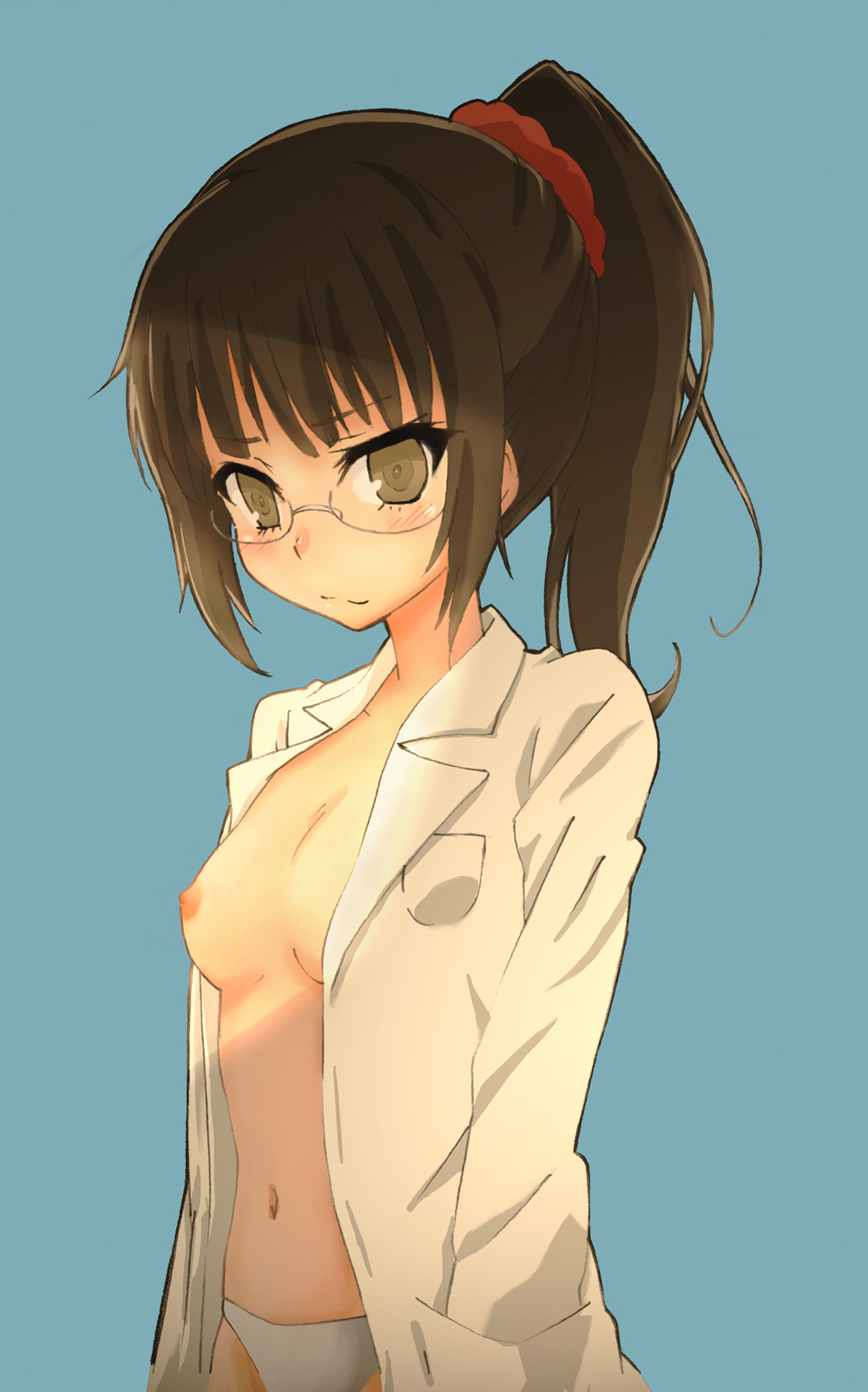 boku_wa_tomodachi_ga_sukunai breasts brown_hair glasses haganai highres pointy_chin rika_shiguma shiguma_rika