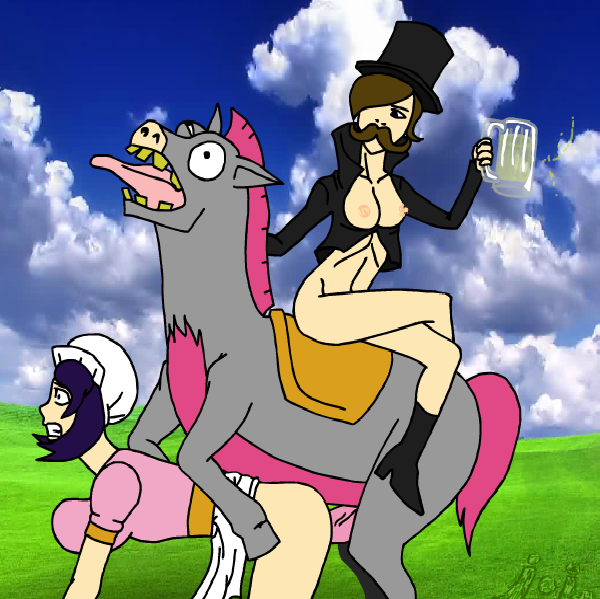 all_fours amazing_horse female horse human interspecies jojo_(artist) male mounted rule_63 weebls_stuff zoophilia