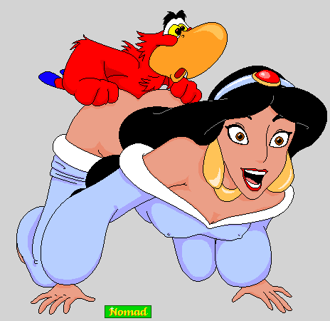 1boy 1girls ahe_gao aladdin all_fours arabian ass ass_grab bird disney disney_princess doggy_style erect_nipples erection female female_on_feral female_penetrated feral flat_chest human human_on_feral iago large_ass male male_focus male_penetrating nipple_bulge nipples no_panties nomad_(artist) open_mouth princess princess_jasmine royalty straight zoophilia