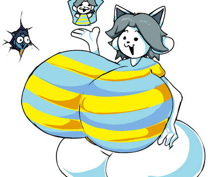 anthro, anthro female, ass, ass bigger than head, big ass, big breasts, breasts, breasts bigger than head, cat ears, curvy, fat ass, female, huge ass, huge breasts, hyper, hyper ass, hyper breasts, hyper butt, hyper thighs, scarmentor, temmie (undertale), thick thighs, undertale, xxturkiaxx