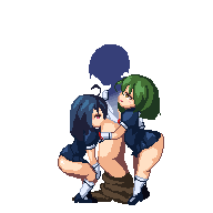 1boy, 2girls, animated, blowjob, cum, dieselmine, ejaculation, female, female focus, female rapist, femdom, from behind, from behind position, male, male rape victim, midget, nightmare school, pixel art, rape, reverse rape, school uniform, smaller female, transparent background, ugoira, uniform