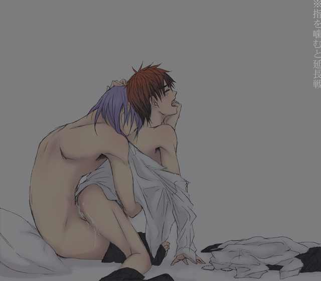 2boys anal cum_inside kagami_taiga kuroko_no_basuke male/male murasakibara_atsushi purple_hair red_hair yaoi