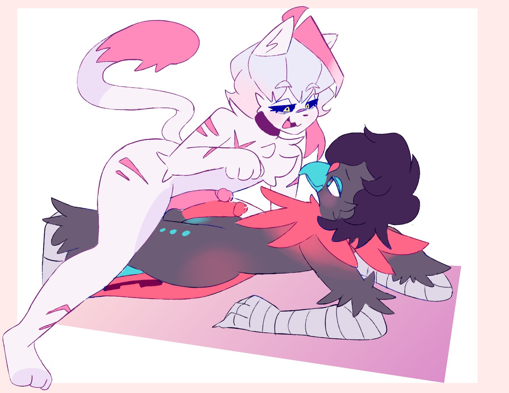 2boys, 2d, amaruu, anthro, anthro on anthro, anthro only, avian, bird, choker, femboy, femboy on femboy, femboy only, frottage, furry, furry male, gay, gay sex, hair, male, male only, male/male, nude, nude male, original, penis, tagme, tail, yaoi