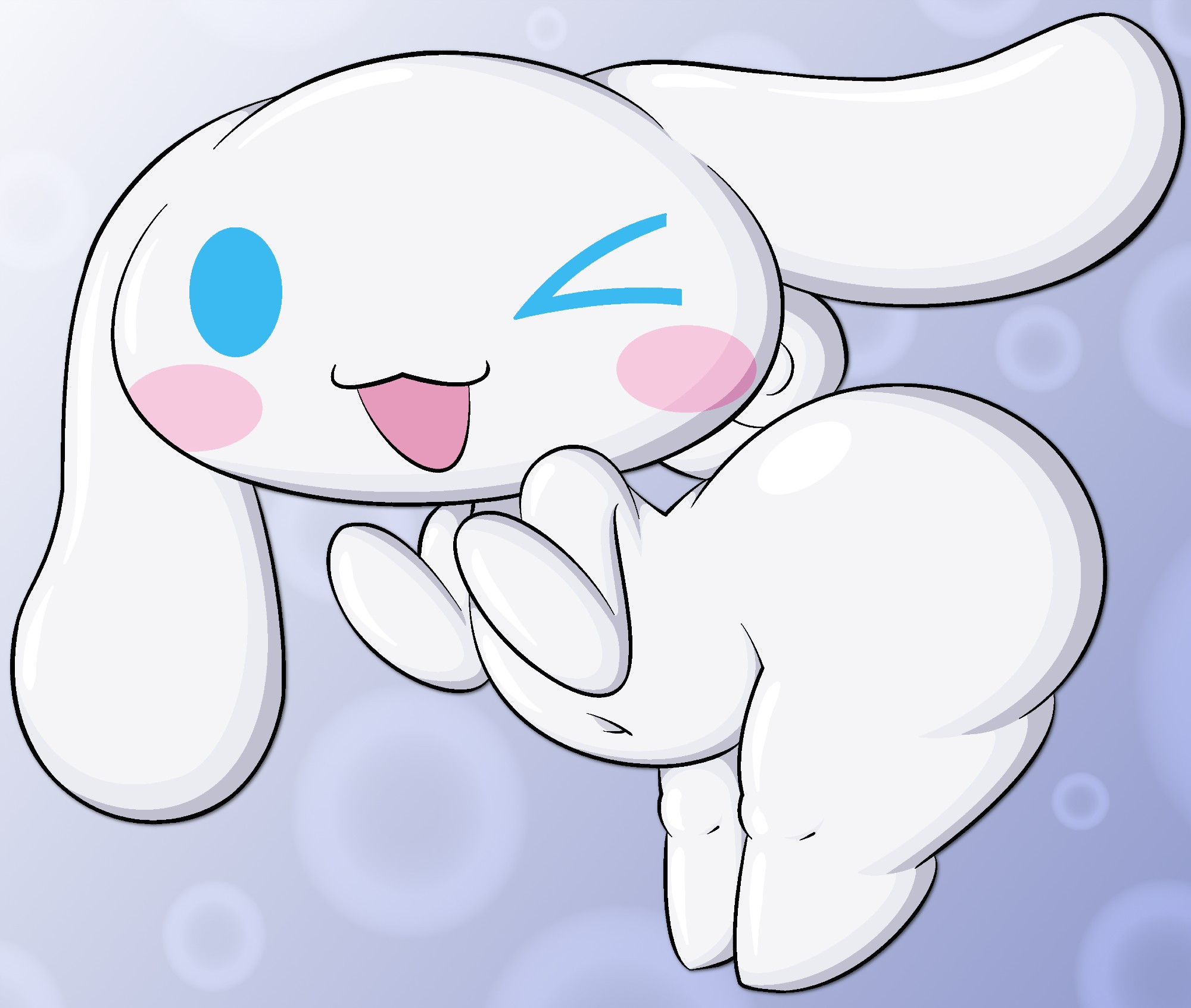 1boy, anthro, anthrofied, ass, belly button, bending over, big ass, big butt, blue eyes, blush, blush stickers, blushing, blushing at viewer, boy, bubble ass, bubble butt, canid, canid humanoid, cinnamon (cinnamoroll), cinnamoroll, cinnamoroll (series), curled tail, femboy, femboy only, feminine male, happy, long ears, looking at viewer, male, male only, sanrio, swirly tail, tagme, tail, white body, white fur, zinzoa