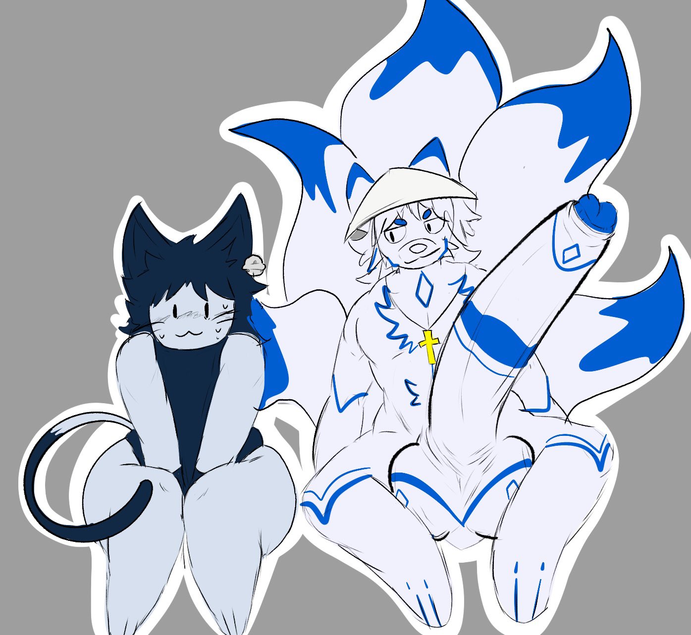1boy, 1other, ambiguous gender, bfad, commission, forsaken (roblox), furry, huge cock, imminent sex, ivy arts, kitty cat two time, male, male/ambiguous, oc, oc x canon, penis, roblox, roblox avatar, roblox game, roblox23074, robloxian, tagme, tail, two time, unaware