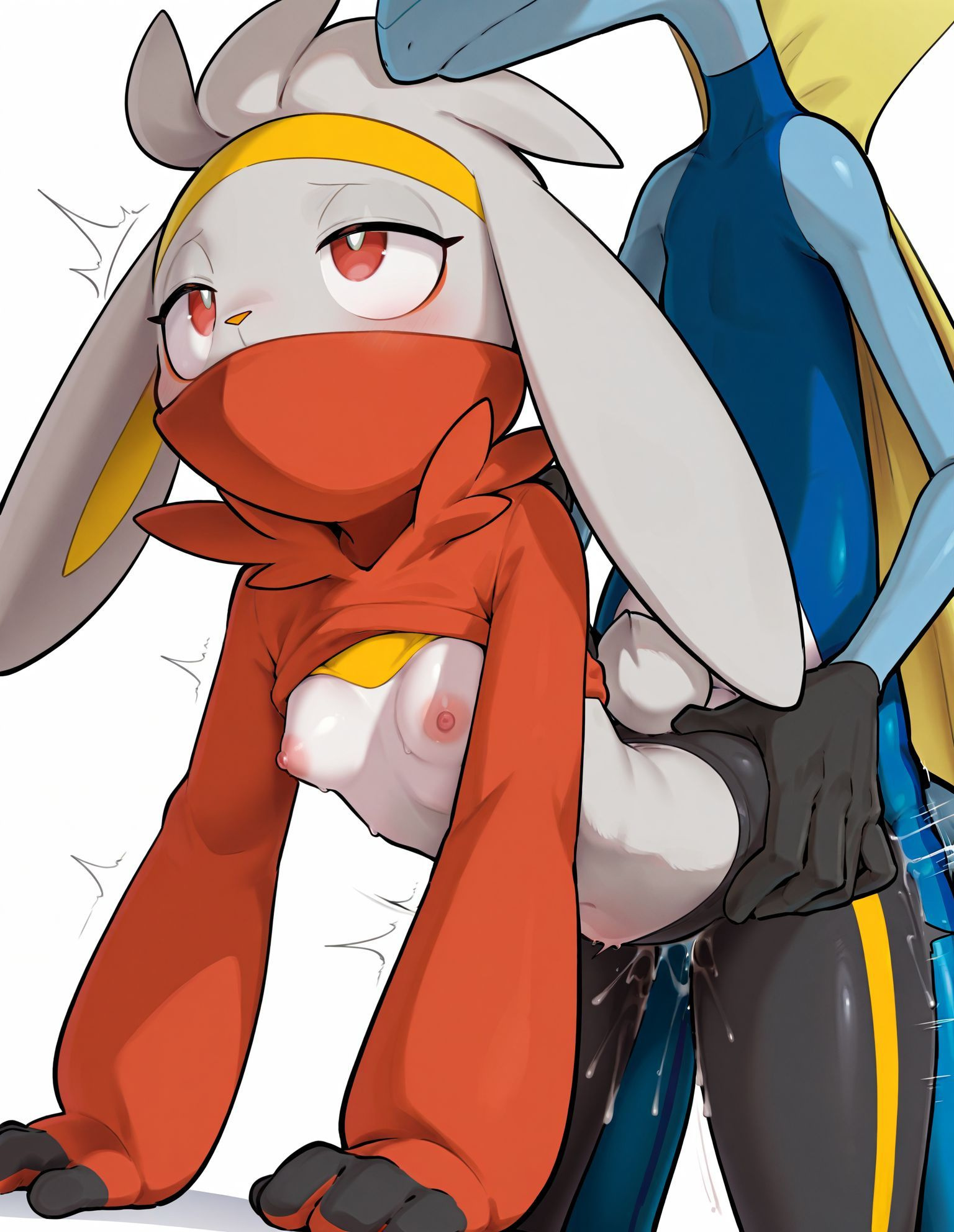 1boy, 1girls, ai generated, ambiguous penetration, anthro, anthro on anthro, anthro penetrated, anthro penetrating, anthro penetrating anthro, cum, cum inside, female, female penetrated, from behind position, inteleon, katalystnya, male, male inteleon, male penetrating, male penetrating female, male/female, pokemon, pokemon (species), raboot, sex