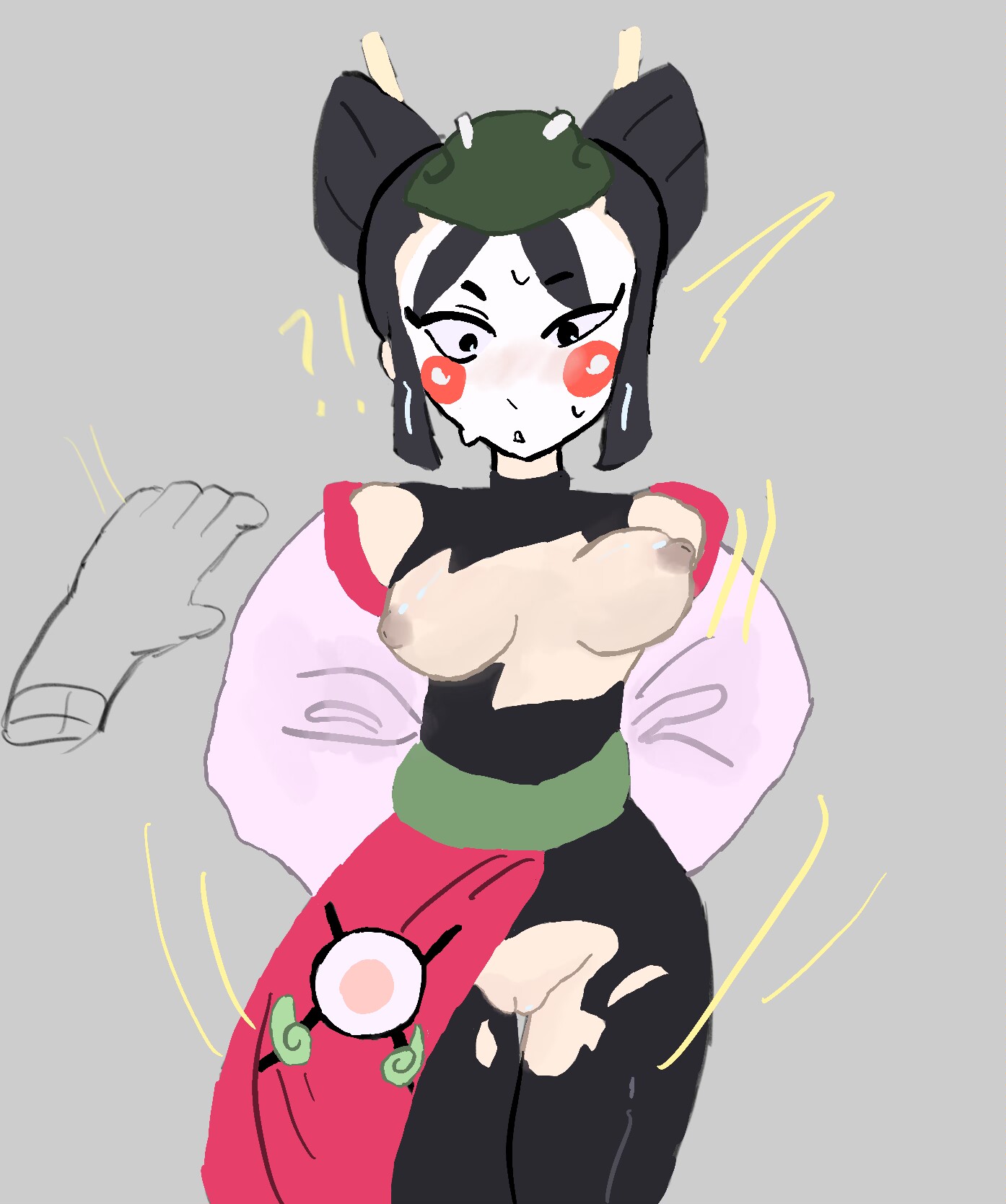 ass, big ass, black hair, brawl stars, female, kaze (brawl stars)
