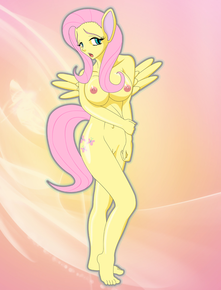 anthro anthrofied fluttershy_(mlp) friendship_is_magic jeskajagz my_little_pony smooth_skin tagme