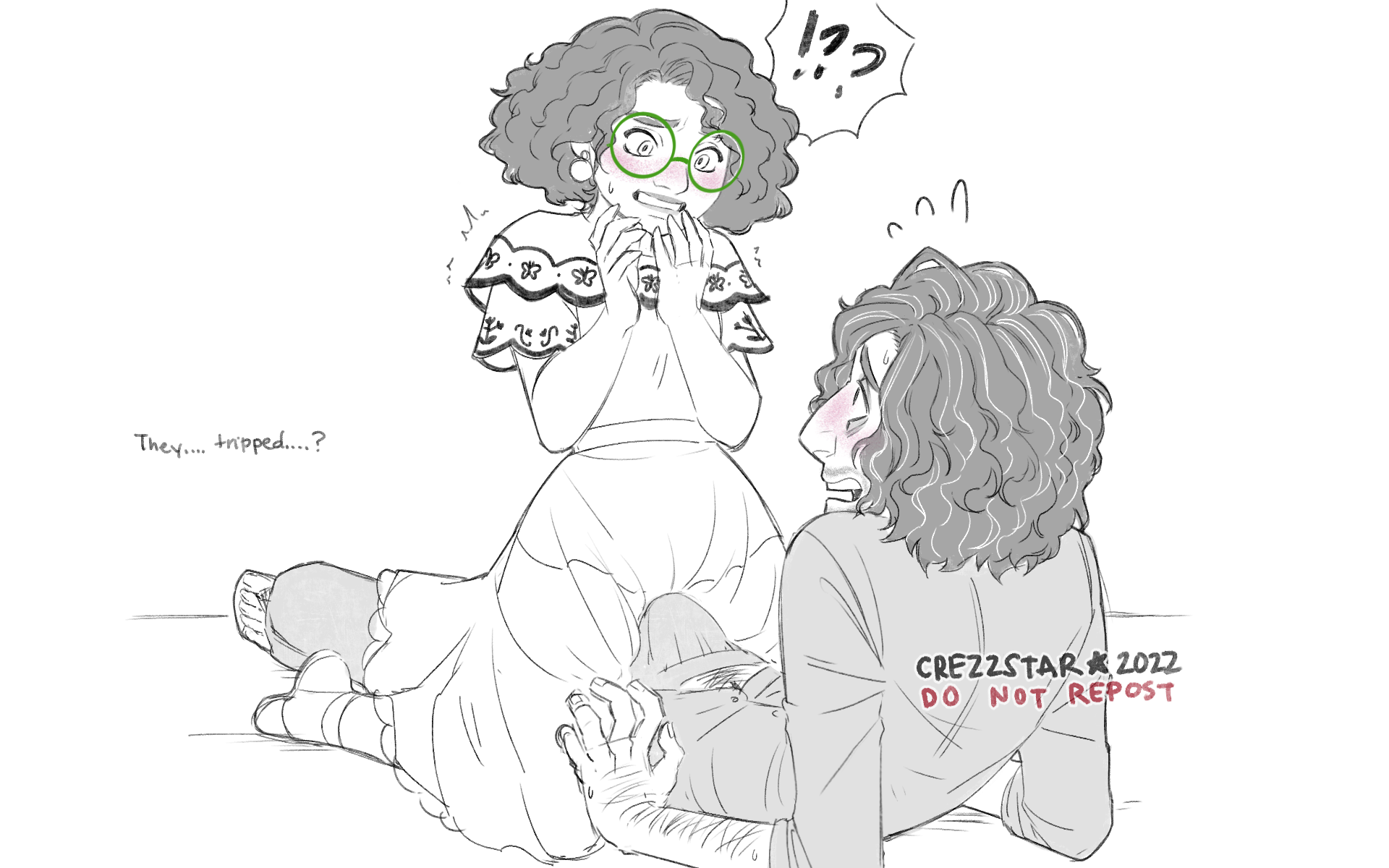1boy, 1girls, accident, accidental erection, age difference, bruno madrigal, clothed female, clothed male, disney, embarrassed, encanto, erection, female, incest, male, mirabel madrigal, on back, sitting on lap, sitting on person, uncle and niece