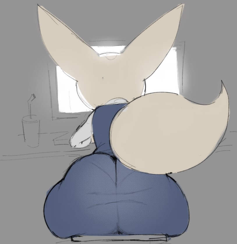 aggressive retsuko, aggretsuko, anthro, ass, estebon89, female, female only, fenneko, fur, furry, sanrio, tagme