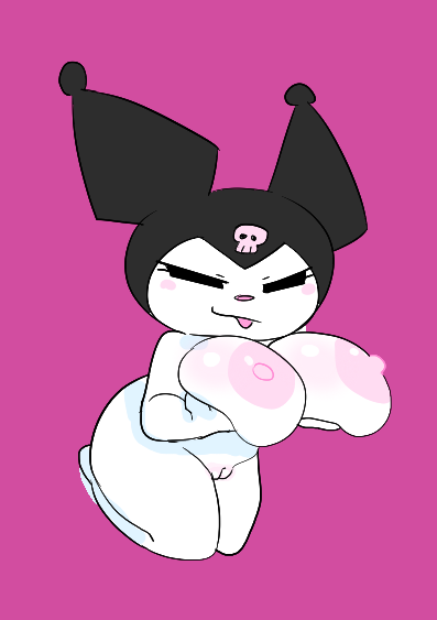 1girls, areolae, barefoot, big breasts, breasts, completely nude, female, female only, full body, kuromi, naked, naked female, nipples, nude, nude female, onegai my melody, pussy, sanrio, savagensfw, solo, solo female, tongue, tongue out