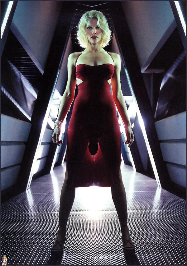 battlestar_galactica dress futanari number_six spaceship spaceship_interior tagme tricia_helfer