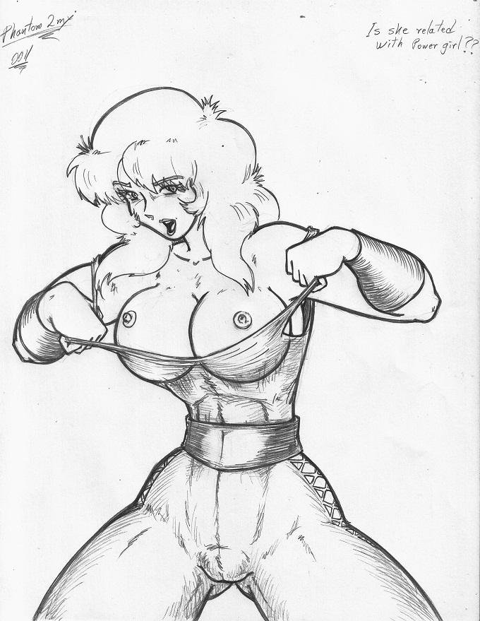 1girls 2011 abs belt breasts cameltoe curvaceous female grey_phantom human large_breasts liza_chichi monochrome nipples pants project_a-ko sketch solo tagme thick_thighs toned wide_hips