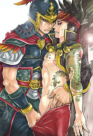 2boys dynasty_warriors gan_ning gay male tagme undressing yaoi zhou_tai