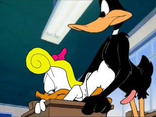 anthro avian color daffy_duck duck female hair loon male shirley_the_loon soft_feathers straight tiny_toon_adventures warner_brothers