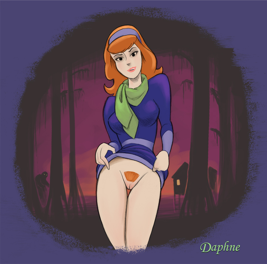 bottomless character_name daphne_blake female female_only hanna-barbera human macabrodentist naughty_face pussy scooby-doo signature solo tagme text