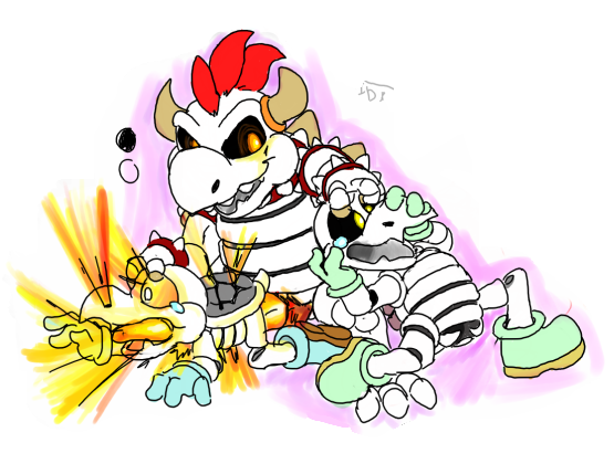 artist_request bowser dry_bones dry_bowser koopa male_only mario_(series) nintendo