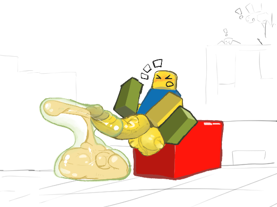 1boy, 2d (artwork), background character, balls, big penis, block, blocky body, blush, closed eyes, condom, cum, cumming, cumshot, exclamation point, filled condom, green condom, legs up, male, male only, massive balls, massive penis, masturbation, nevescommander, noob, noob (roblox), open mouth, penis, public, public nudity, roblox, robloxian, simple background, sitting, thick cum, veiny balls, veiny penis, yellow body
