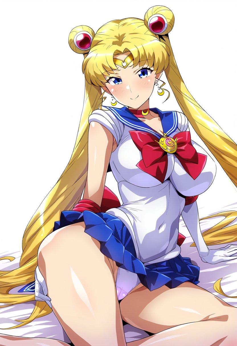 ai_generated big_breasts bishoujo_senshi_sailor_moon blush clothing deko medium_breasts panties sailor_moon skirt usagi_tsukino white_background white_panties