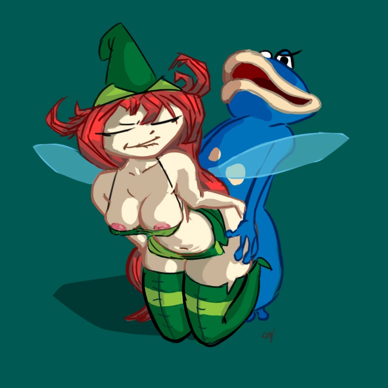 1boy 1boy1girl 1girls amphibian anthro anthro_on_female artist_request betilla_(rayman) globox male nymph_(rayman) rayman_(series) scalie sex straight