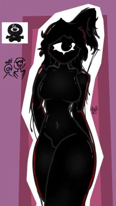 black_body black_goo black_slime cyclops doors_(roblox) fem_seek female figure_(doors) goo_creature looking_at_viewer lsplashgames one_eye purple_background roblox roblox_game roblox_horror_games rule_63 seek_(doors) simple_background solo_female