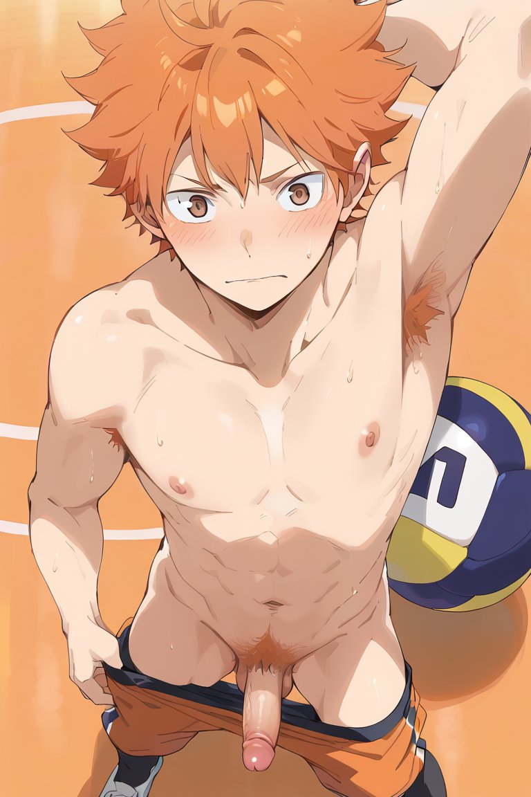 ai_generated balls gay haikyuu!! male male_only noahai penis shoyo_hinata tagme yaoi