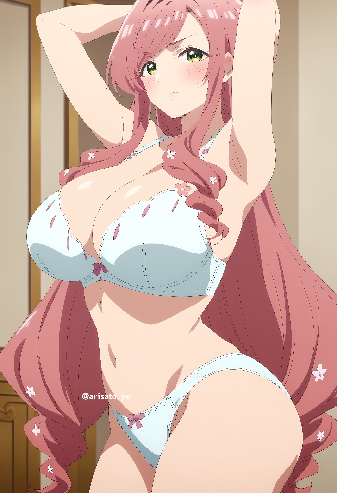 ai generated, arisato yu, big breasts, breasts, female, hanazono hahari, kimi no koto ga dai dai dai dai daisuki na 100-nin no kanojo, lingerie