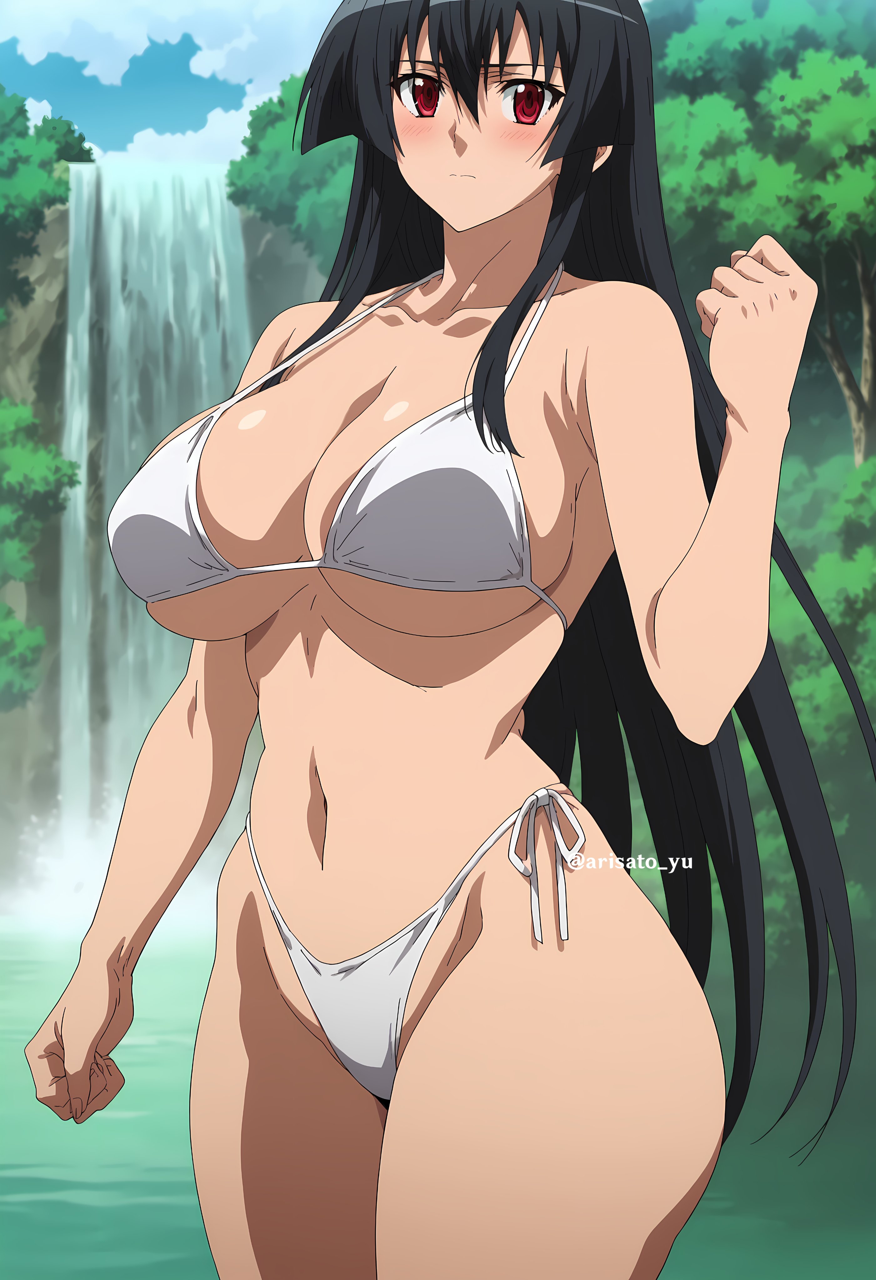 ai generated, akame (akame ga kill!), akame ga kill!, arisato yu, big breasts, bikini, breasts, female