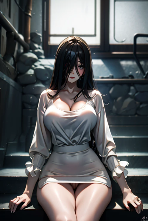 1girls ai_generated female female_focus female_only ghost_girl sadako sadako_yamamura solo solo_female yamamura_sadako