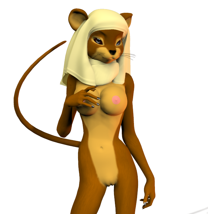 3d anthro breasts cornflower_fieldmouse female fur furry looking_at_viewer mouse nipples nude pussy redwall rodent solo tail