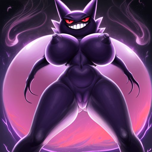 1girls ai_generated artist_name ass_visible_through_thighs aura belly breasts claws colored_sclera colored_skin completely_nude from_below gengar ghost grin happy huge_breasts legs legs_apart looking_at_viewer navel nintendo nipples nude personification pokémon_(species) pokemon pokemon_(species) purple_background purple_skin purple_theme pussy red_eyes red_sclera ryanprisma3d signature smile solo stable_diffusion standing stomach teeth thick_thighs thighs uncensored watermark wide_hips