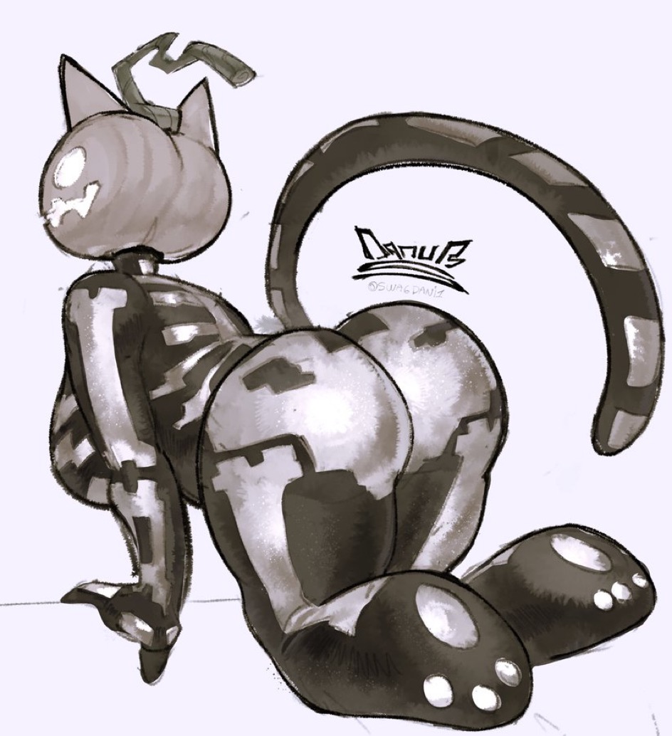 1girls, all fours, anthro, arched back, artist name, artist signature, ass, ass focus, back view, backboob, big ass, big breasts, breasts, cat ears, cat tail, curvy, curvy figure, feet, feline, female, fortnite, fortnite: battle royale, hips, huge breasts, humanoid, jack-o'-lantern, kneeling, looking away, monochrome, plain background, presenting ass, presenting hindquarters, pumpkin, pumpkin head, skeleton costume, skeleton print, spice (fortnite), swagdani1, tail, thick thighs, thighs, wide hips