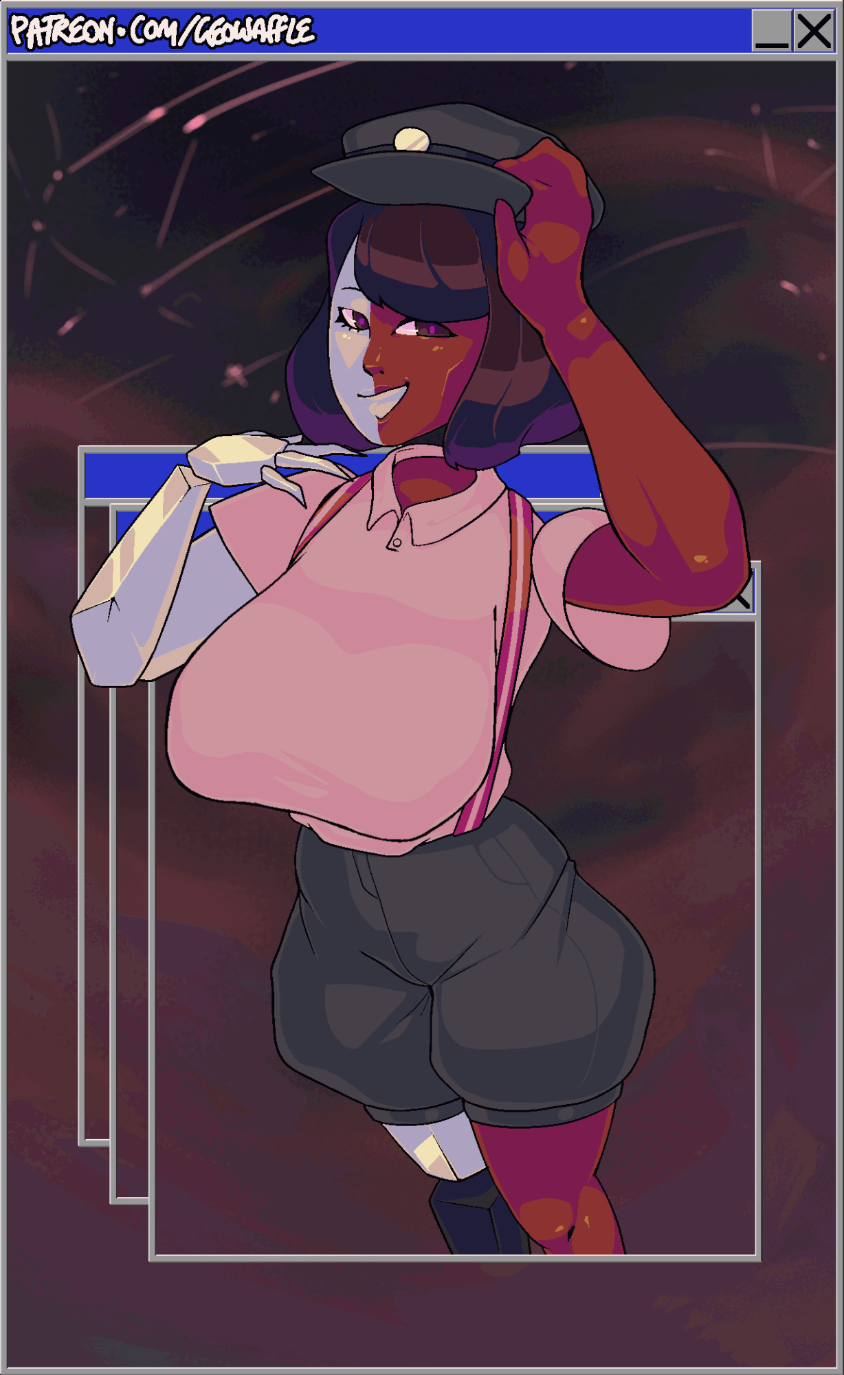 1girls, alternate version available, animated, bouncing breasts, breasts, ena, ena (dream bbq), ena (series), female, geowaffle, peruvian female, tagme
