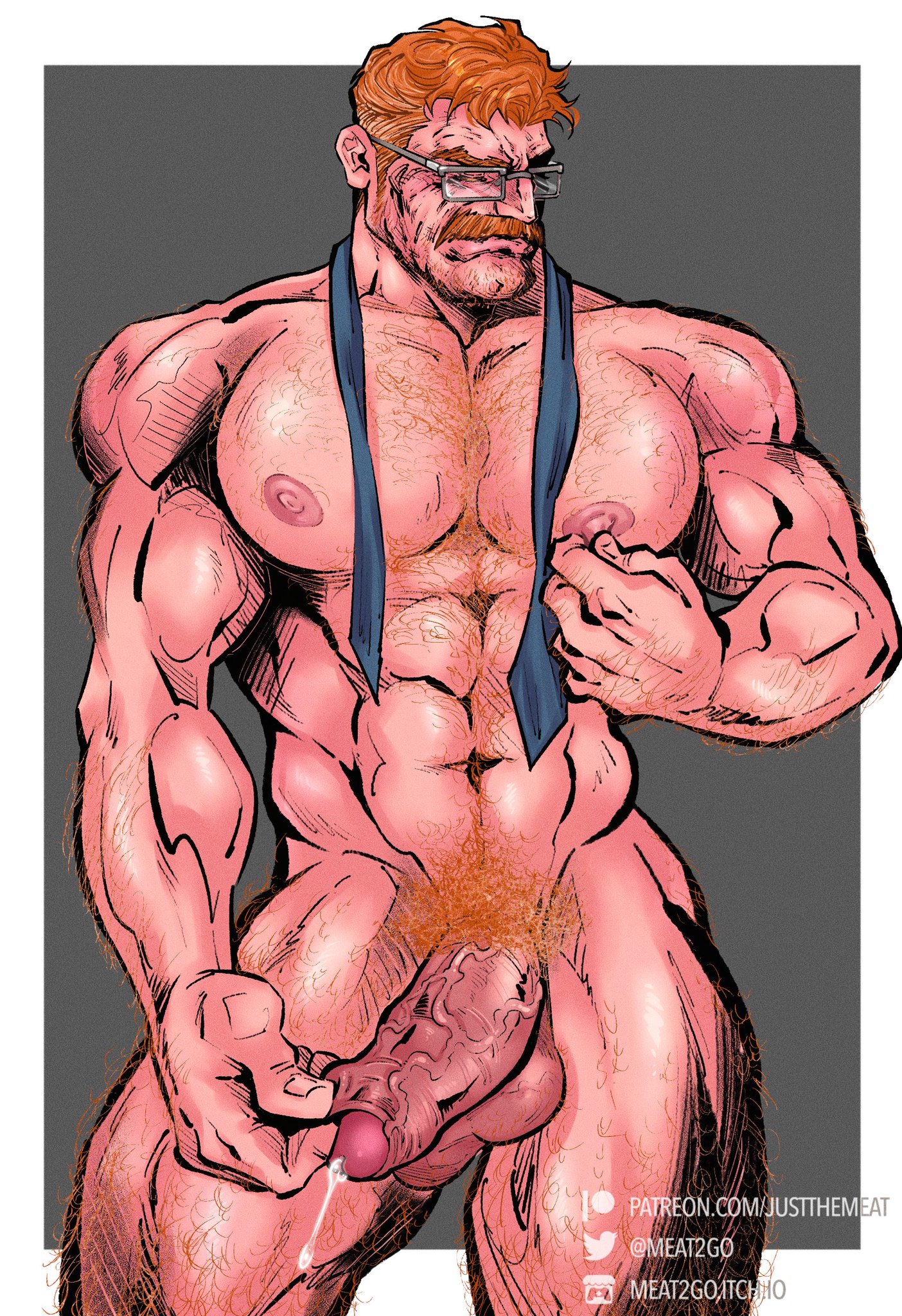 abs, batman (series), big pecs, chest hair, cock, completely nude, dc, dc comics, dilf, facial hair, foreskin, foreskin play, gay, glasses, hairy, hairy chest, hairy male, james gordon, justthemeat/meat2go, male, male focus, male only, male pubic hair, mature male, muscle, muscles, muscular, muscular male, nipples, nude, nude male, partially retracted foreskin, pecs, penis, pubes, pubic hair, retracted foreskin, solo, solo focus, solo male, uncircumcised, yaoi