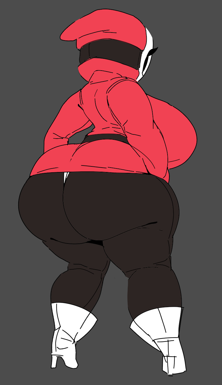 1girls, 2025, aortauricle, ass, ass focus, big ass, big breasts, black skin, boots, breasts, color, colored, colored sketch, female, female focus, female only, heels, hourglass figure, huge ass, mario (series), mask, masked, masked female, nintendo, panties, red clothing, shy gal, sketch, solo, solo focus, super mario bros., tagme, thick thighs, thighs, voluptuous, voluptuous female, white panties