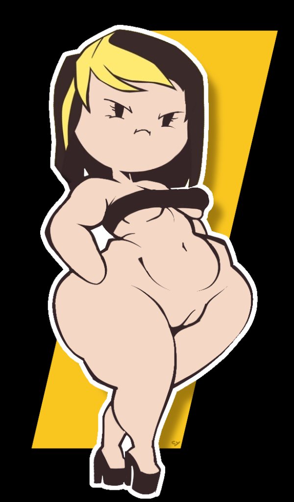 1girls, angry, angry face, bottom heavy, breasts, button eyes, chibi, chibi style, cute, cute face, cyanu, female, female focus, game grumps, grumphead, hairless pussy, heels, high heels, hyper, hyper thighs, multicolored hair, platform heels, pout, pouting, pouting lips, pouty lip, pouty lips, pussy, real person, shortstack, solo, suzy berhow, thick thighs, thighs, tubetop, wide hips