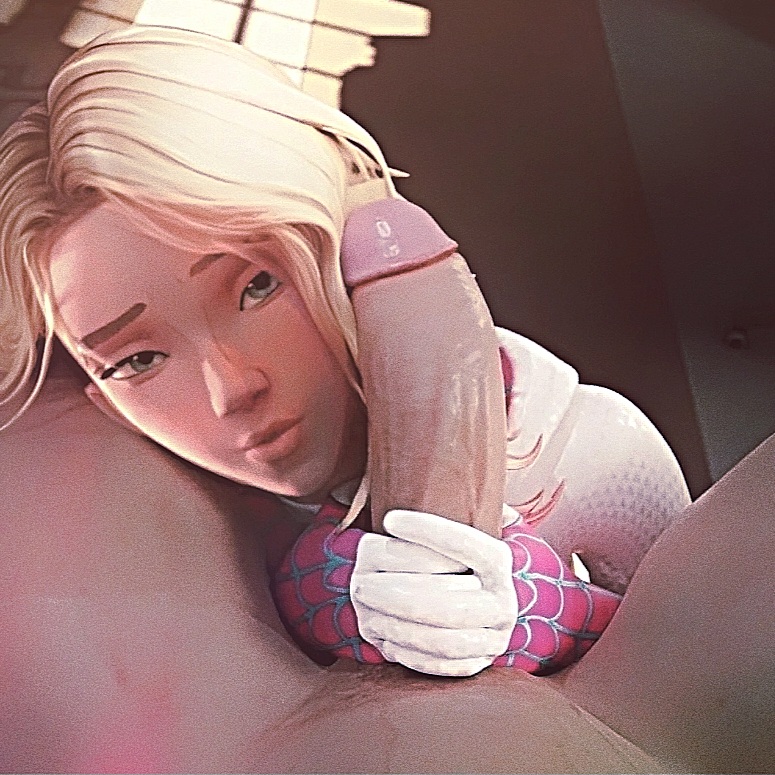 1boy, 1girls, 3d, accurate art style, ai assisted, bed, bedroom, boner, edit, edited, erection, female, gwen stacy, gwen stacy (spider-verse), half-closed eyes, laying, laying down, laying on back, laying on bed, laying on side, looking at genitalia, looking at penis, male, marvel, marvel comics, mask removed, penis, photoshop, rubbing dick, smile, spider-gwen, spider-man (series), spider-man: into the spider-verse, stiffy, straight, wtfsths
