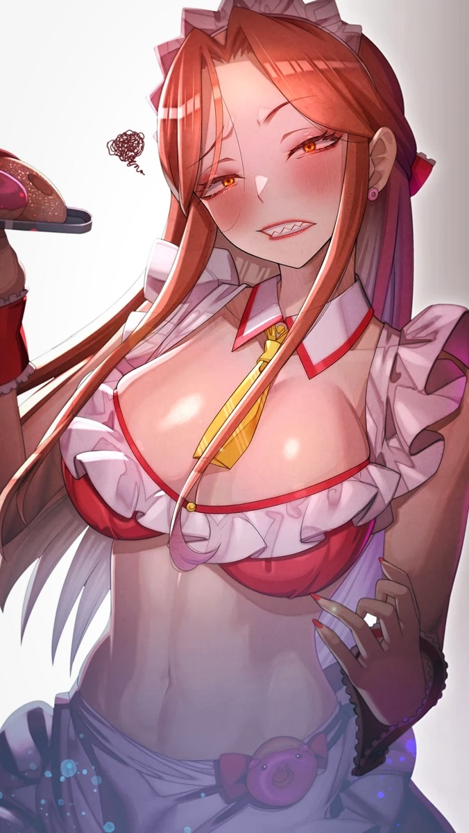 1girls annoyed_expression big_breasts blushing dominant_female dommy_mommy female_focus femdom fit_female idolmaster sadism sadistic sadistic_girl scary scary_eyes scary_face scary_girl sharp_teeth toned toned_female toned_stomach zaizen_tokiko