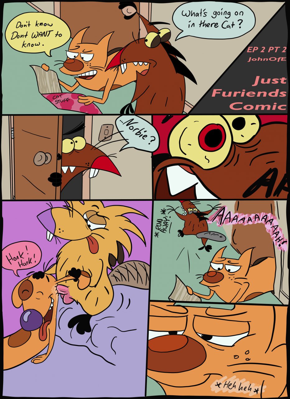 angry_beavers balls beaver canine catdog catdog_(series) comic crossover daggett ear_fuck ear_penetration english_text feline furry gay johnofe just_furiends male male_only nickelodeon no_humans norbert penis rodent text