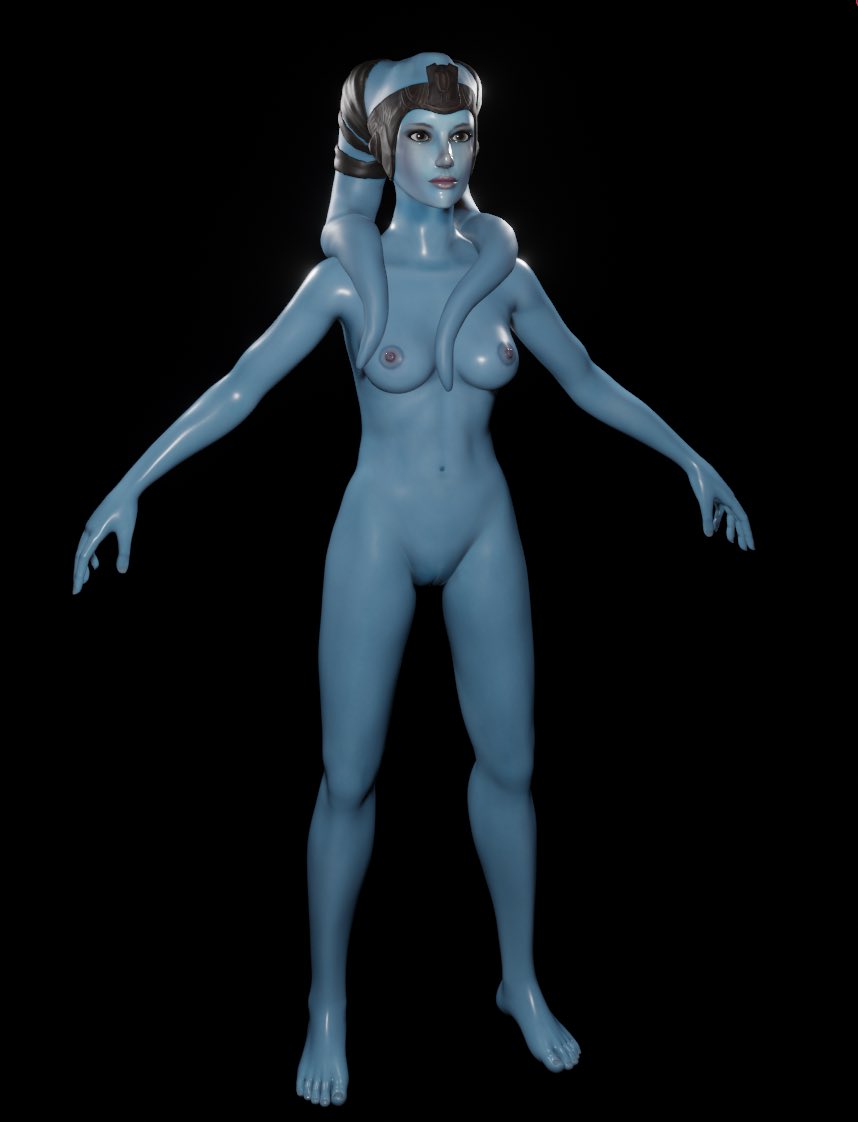 1girls 3d 3d_(artwork) 3d_model blue_skin breasts female heisenburger52 mission_vao nipples nude pussy solo star_wars twi&rsquo;lek