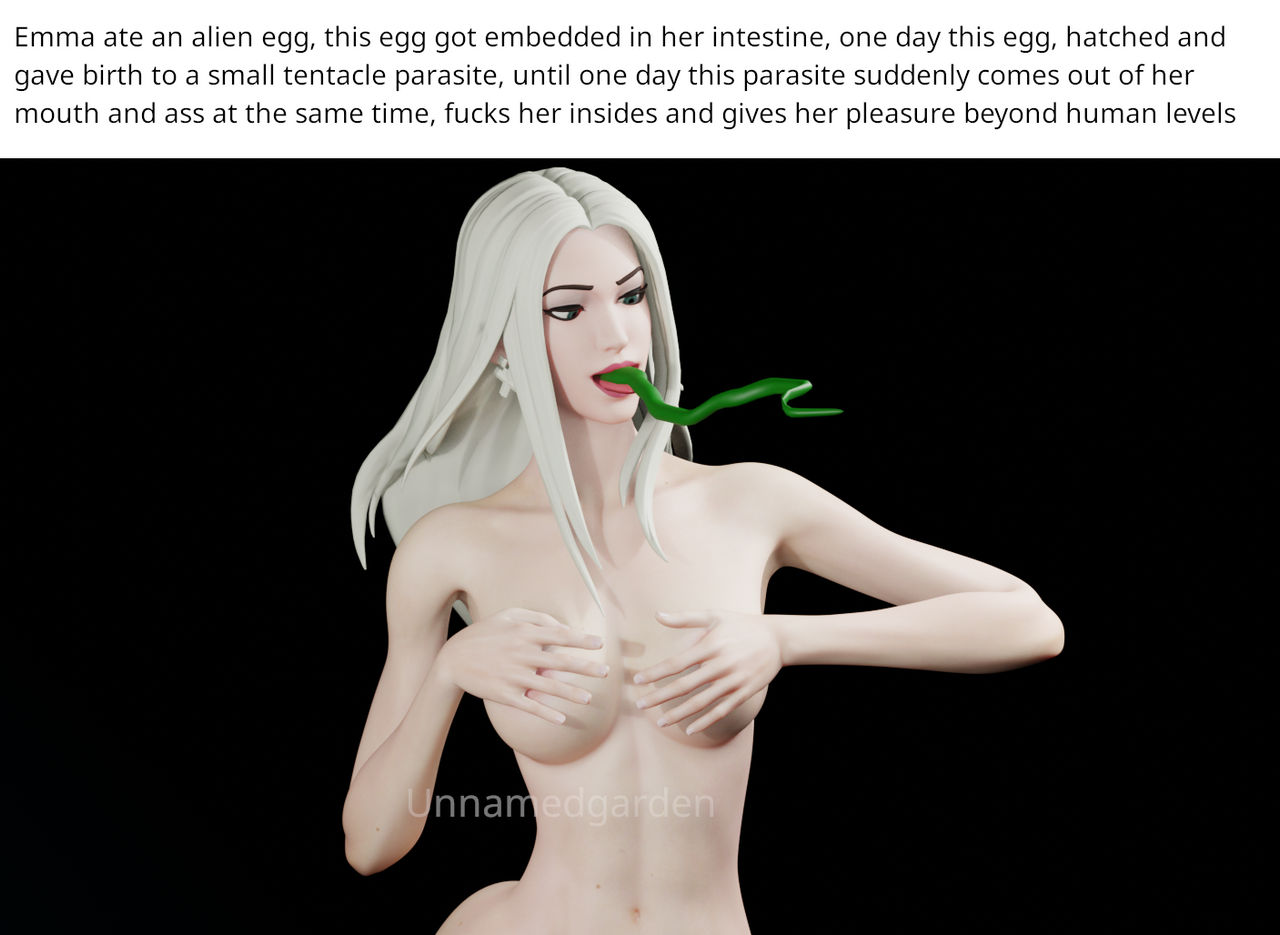 3d_model alien breasts collaboration covering_breasts emma_frost emma_frost_(fortnite) fortnite fortnite:_battle_royale marvel marvel_comics nude nude_female parasite platinum_blonde_hair unnamedgarden x-men