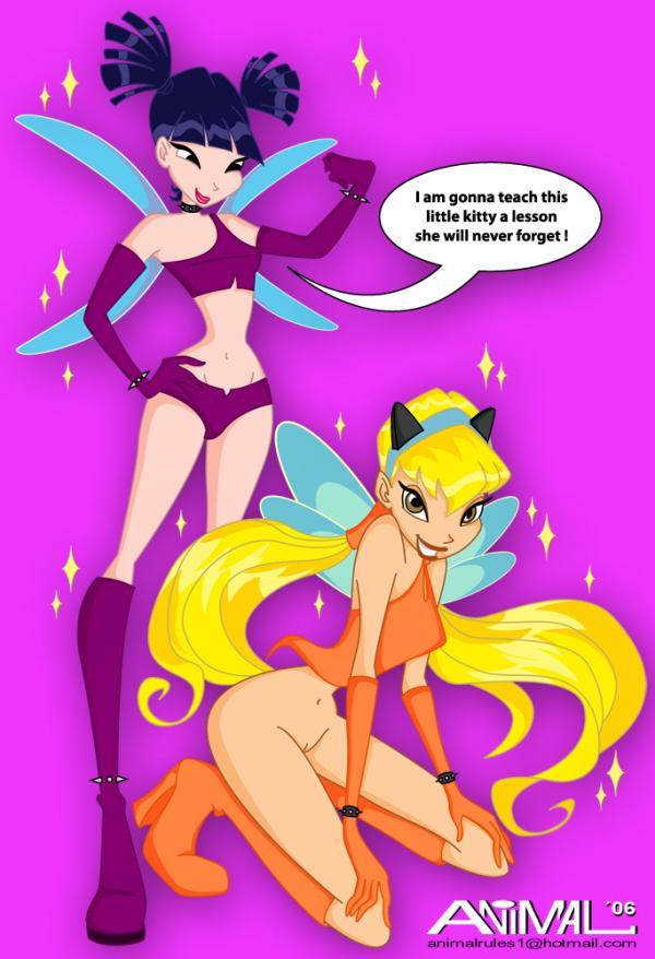 2girls amber_eyes animalrules blonde_hair blue_eyes blue_hair cat_ears cat_ears_hairband charmix elbow_gloves fairies fairy fairy_wings female female_only hairband high_heel_boots high_heels jpg kneeling long_hair looking_at_viewer multiple_girls musa musa_(winx_club) petplay pussy rainbow_(animation_studio) smile speech_bubble stella_(winx_club) tagme text thin_waist wasp_waist winx_club