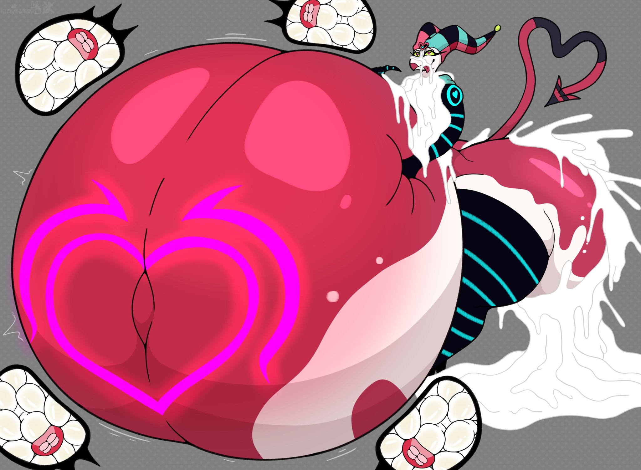 anal, anal penetration, anal sex, asmodeus (helluva boss), blitzo (helluva boss), blowjob, cheek bulge, cheeks, cheeks full, cheeks inflation, crossdressing, crossdressing (mtf), crossdressing male, cum, cum in ass, cum in cheeks, cum in mouth, cum inside, cumflated, cumflated belly, cumflation, excessive cum, excessive genital fluids, fizzarolli (helluva boss), gay, gay anal, gay male, gay sex, helluva boss, homosexual, homosexual male, homosexual sex, hyper, hyper ass, hyper belly, hyper butt, hyper cum, hyper cumflation, hyper genitalia, hyper pregnancy, hyper thighs, male only, male penetrated, male penetrating, male penetrating male, male/male, mpreg, stemingbunbun, tagme