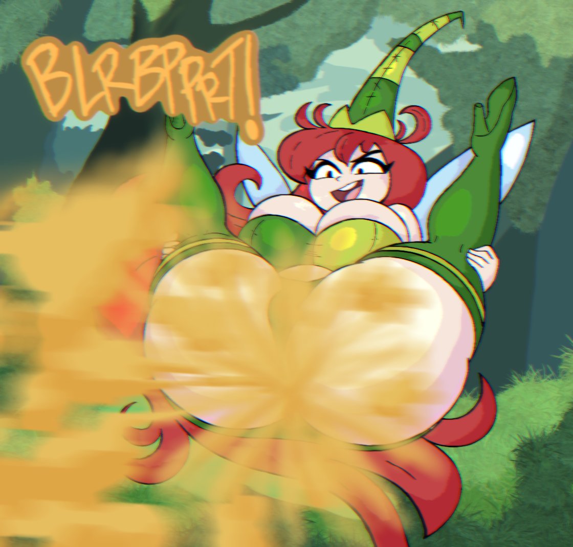 ass, ass focus, betilla (rayman), big ass, big breasts, big butt, black eyes, brap, breasts, bubble butt, crop top, fairy, fairy wings, fart, fart cloud, fart fetish, farting, farting at viewer, fat ass, female, female only, gassy, gassy female, ginger, huge ass, large ass, large breasts, legs apart, legs spread, looking at viewer, midriff, milf, mommy, nymph (rayman), passing gas, rayman (series), rayman origins, red hair, ripping ass, seductive, smelly ass, sniffable ass, thick ass, thick thighs, ubisoft, wide hips, zaemonbrap